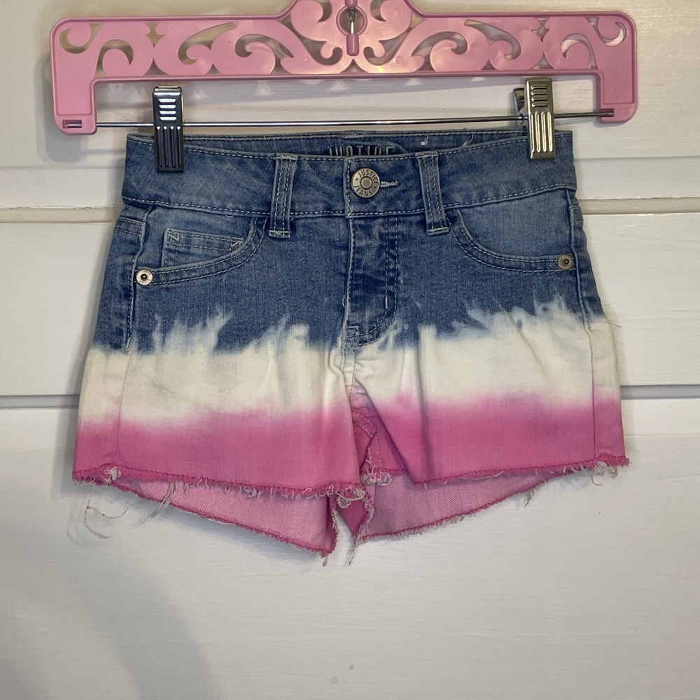 Justice Jean Shorts 8 Slim | Ombre Dyed Pink | Girls Summer Fun